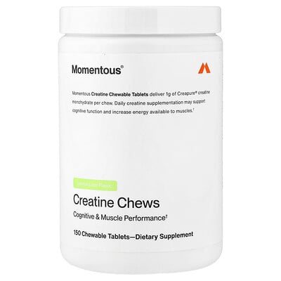 Momentous, Kreatintuggtabletter, citronlime, 150 tuggtabletter