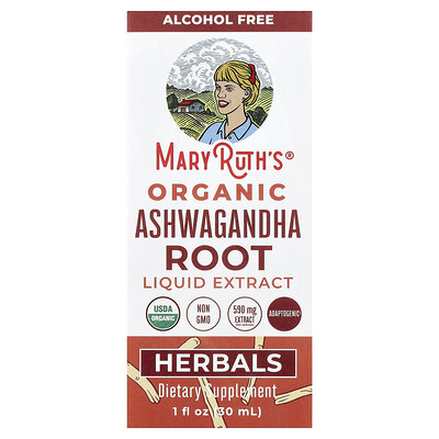 MaryRuth's, Flytande extrakt av ekologiskt ashwagandharot, alkoholfritt, 30 ml
