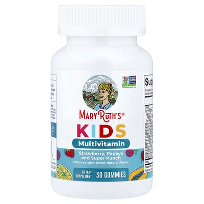 MaryRuth's, Kids Multivitamin Gummies, Strawberry, Papaya and Super Punch, 30 Gummies