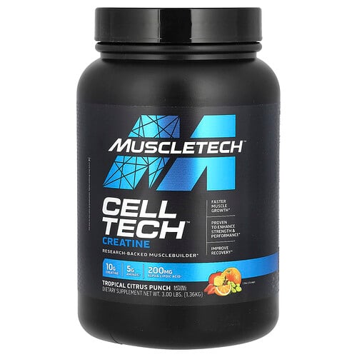 MuscleTech, Cell-Tech™ Kreatin, Tropisk Citruspunch, 1.36 kg (3 pund)