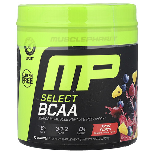MusclePharm, Select BCAA, Fruktpunch, 270 g