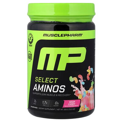 MusclePharm, Select Aminos, sura godisar, 355 g