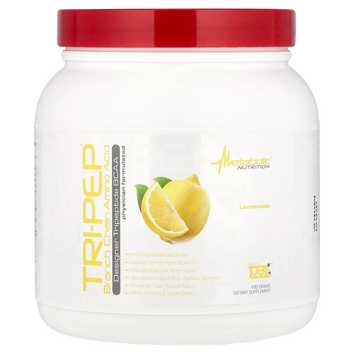 Metabolic Nutrition, Tri-Pep, grenad aminosyra, lemonad, 400 g