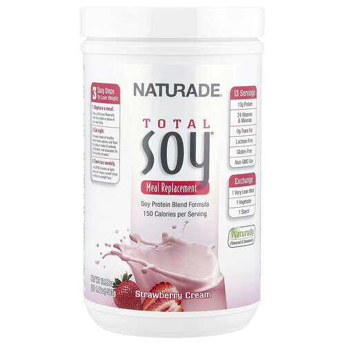 Naturade, Total Soy®, måltidsersättning, jordgubbsgrädde, 507 g Naturade, Total Soy®, måltidsersättning, jordgubbsgrädde, 507 g