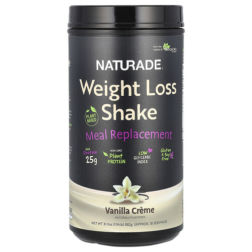 Naturade, Viktminskningsshake, växtbaserad måltidsersättning, vaniljkräm, 882 g Naturade, Viktminskningsshake, växtbaserad måltidsersättning, vaniljkräm, 882 g