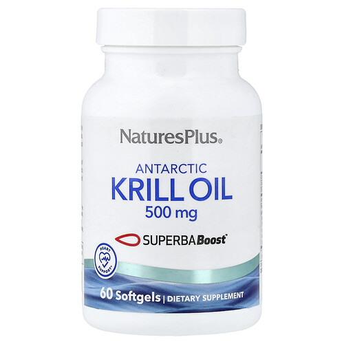NaturesPlus, Antarktisk krillolja, 500 mg, 60 mjukgeler NaturesPlus, Antarktisk krillolja, 500 mg, 60 mjukgeler
