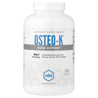 NBI, Osteo-K®, Benstöd, 180 kapslar