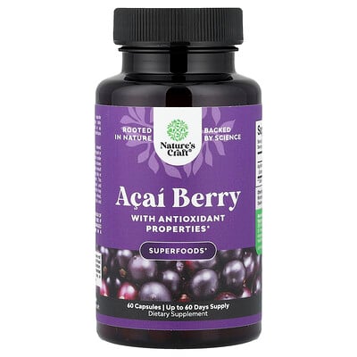 Nature's Craft, Acaibär, 60 kapslar (600 mg per kapsel)