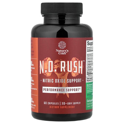 Nature's Craft, INGA Rush™, kväveoxidstöd, 60 kapslar