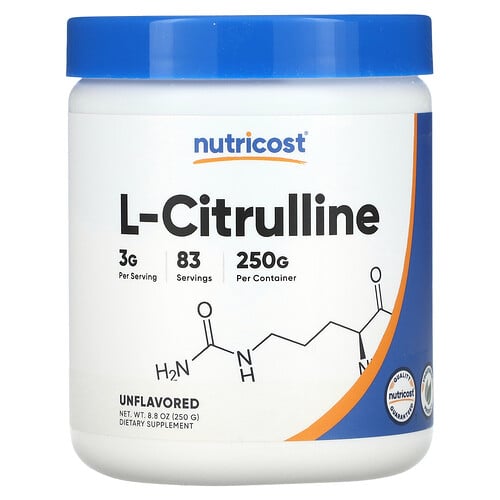 Nutricost, L-citrullin, utan smaksättning, 8.8 oz (250 g) Nutricost, L-citrullin, utan smaksättning, 8.8 oz (250 g)