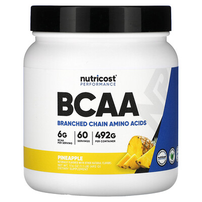 Nutricost, Prestanda, BCAA, ananas, 492 g (1,1 pund)