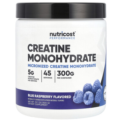 Nutricost, Performance, Kreatinmonohydrat, Blå Hallon, 300 g