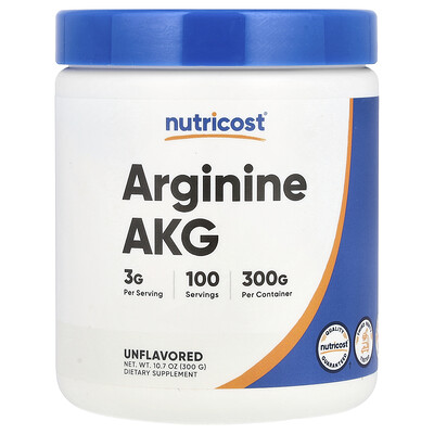 Nutricost, Arginin AKG, Osmaksatt, 300 g