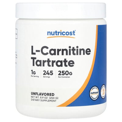 Nutricost, L-karnitin-tartrat, osmaksatt, 250 g