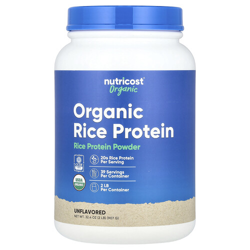 Nutricost, Ekologiskt risproteinpulver, osmaksatt, 907 g Nutricost, Ekologiskt risproteinpulver, osmaksatt, 907 g