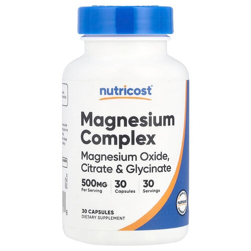 Nutricost, Magnesiumkomplex, 500 mg, 30 kapslar