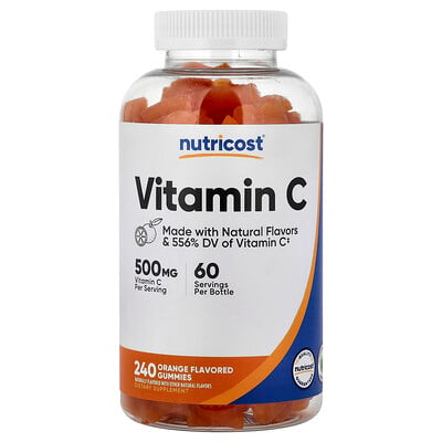 Nutricost, C-vitamin-godisar, apelsin, 240 godisar