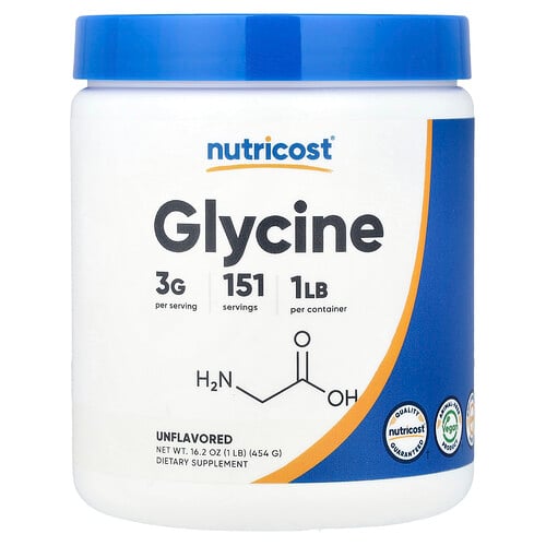 Nutricost, Glycin, osmaksatt, 454 g Nutricost, Glycin, osmaksatt, 454 g
