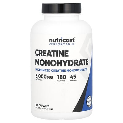 Nutricost, Prestanda, kreatinmonohydrat, 180 kapslar (750 mg per kapsel)