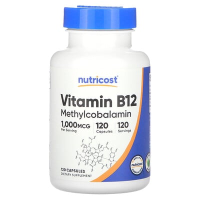 Nutricost, Vitamin B12, 1 000 mcg, 120 kapslar