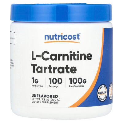 Nutricost, L-karnitin-tartrat, osmaksatt, 100 g