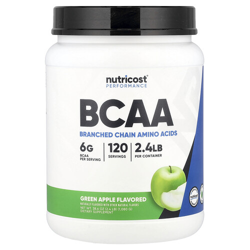 Nutricost, Prestanda, BCAA, grönt äpple, 1 080 g (2,4 pund)
