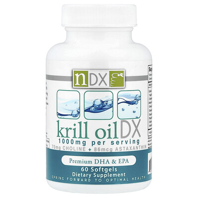 Natural Dynamix (NDX), Krillolja DX, premium DHA och EPA, 60 mjukgelkapslar