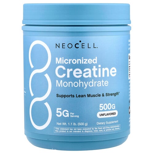NeoCell, Micronized Creatine Monohydrate, Unflavored, 1.1 lb (500 g)