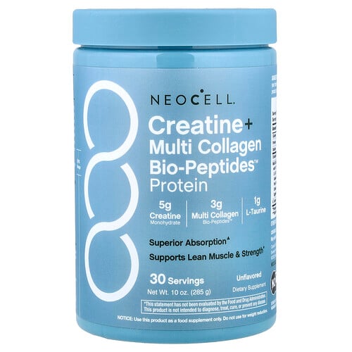 NeoCell, Kreatin + Multi Collagen Bio-Peptides™ Protein, Osmaksatt, 285 g NeoCell, Kreatin + Multi Collagen Bio-Peptides™ Protein, Osmaksatt, 285 g