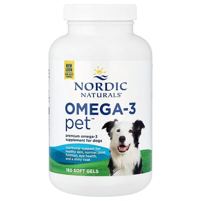 Nordic Naturals, Omega-3 Pet™, För hundar, 180 mjuka geler