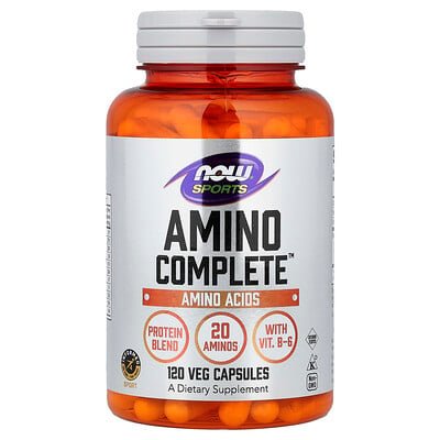 NOW Foods, Sport, Amino Complete™, 120 vegetabiliska kapslar