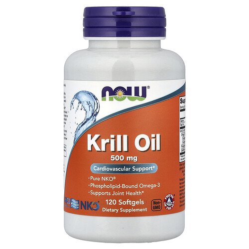 NOW Foods, Krillolja, 500 mg, 120 mjukgeler NOW Foods, Krillolja, 500 mg, 120 mjukgeler