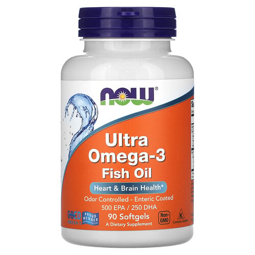 NOW Foods, Ultra Omega-3 fiskolja, 90 mjukgeler