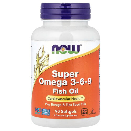 NOW Foods, Super Omega 3-6-9 Fiskolja, 90 Softgels