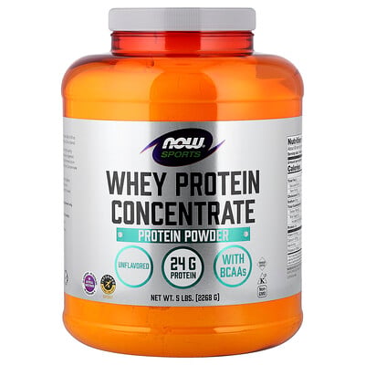 NOW Foods, Sport, Vassleproteinkoncentrat Proteinpulver, ej smaksatt, 2268 g (5 lbs)