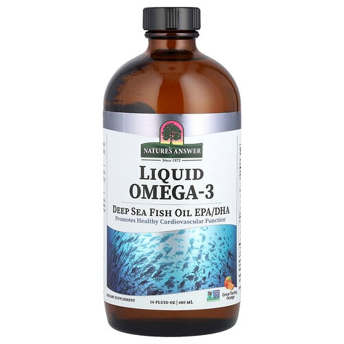 Nature's Answer, Flytande Omega-3, djuphavsfiskolja EPA/DHA, apelsin, 480 ml Nature's Answer, Flytande Omega-3, djuphavsfiskolja EPA/DHA, apelsin, 480 ml