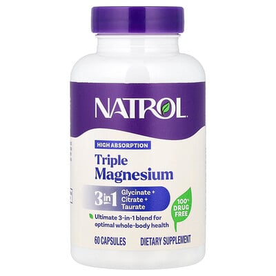 Natrol, Trippel magnesium, 60 kapslar