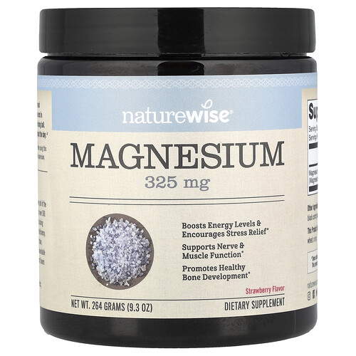 NatureWise, Magnesium, jordgubb, 264 g