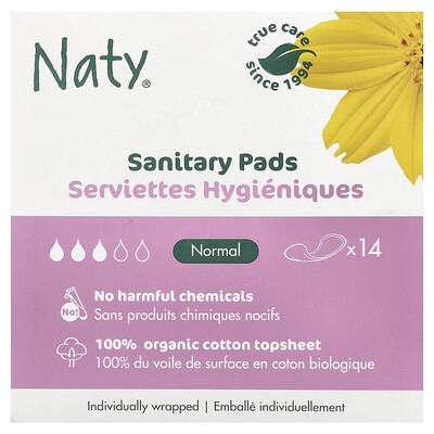 Naty, Sanitetsskydd, normala, 14 dynor