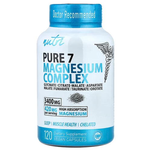 Nutri, Pure 7 Magnesiumkomplex, 120 veganska kapslar