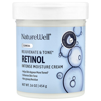Naturewell, Retinol, intensiv återfuktande kräm, 454 g