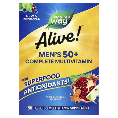 Nature's Way, Alive! ® Men's 50+ Complete Multivitamin, 50 Tabletter