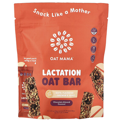 Oat Mama, Lactation Havrekaka, Choklad Mandel Kokos, 5 kakor, 35 g styck