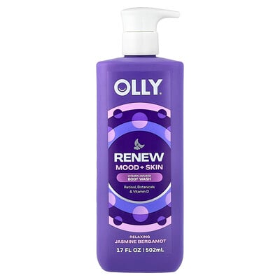 OLLY, Renew, vitaminberikad duschtvål, avslappnande jasmin och bergamott, 502 ml