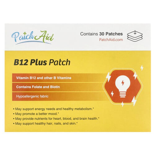 PatchAid, B12 Plus-plåster, 30 plåster