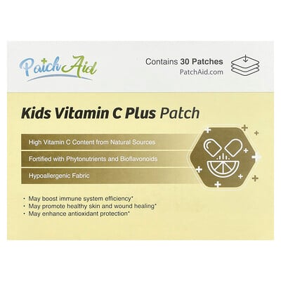 PatchAid, C-vitaminplåster för barn, 30 plåster