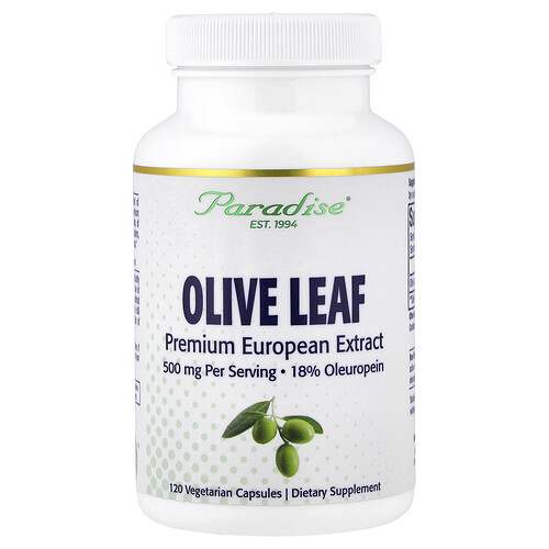 Paradise Herbs, Olivblad, 120 vegetariska kapslar (250 mg per kapsel)