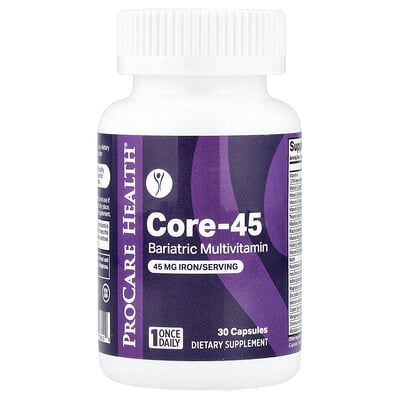 ProCare Health, Core-45, multivitamin för bariatriska personer, 30 kapslar