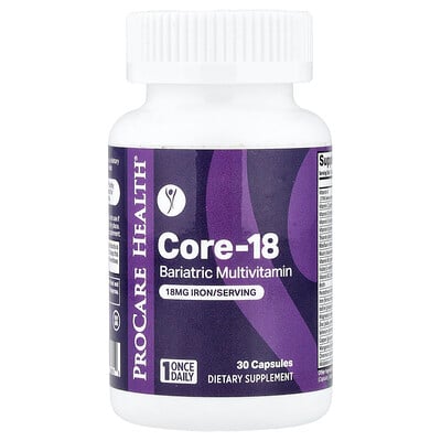 ProCare Health, Core-18, multivitamin för bariatriska personer, 30 kapslar