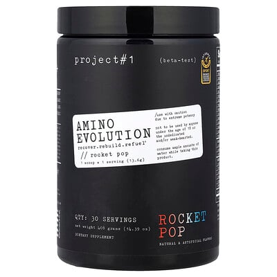 Project 1 Nutrition, Amino Evolution, Rocket Pop, 14.39 oz (408 g)